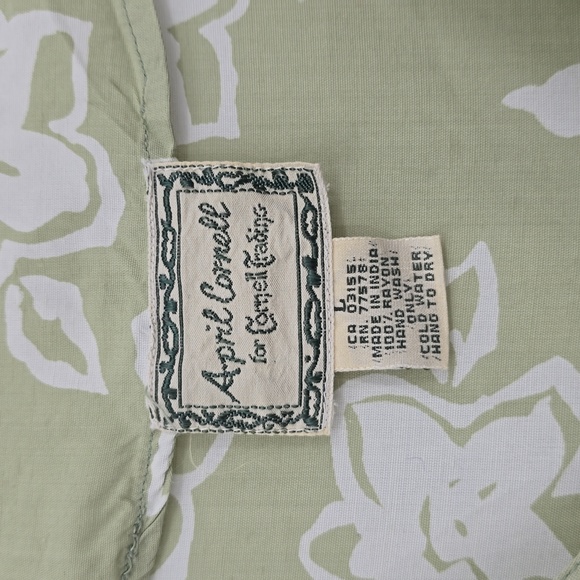 April Cornell Freen Floral Button Down Dress Size L - Picture 7 of 7